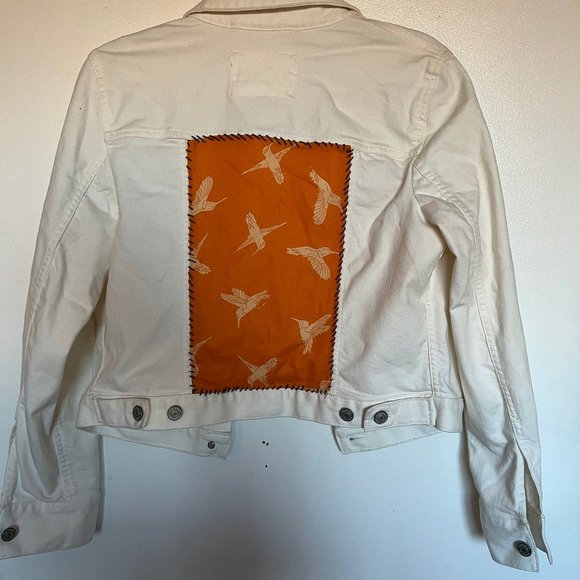 Banana Republic Customized Embroidered White Jacket Small - Picture 2 of 9